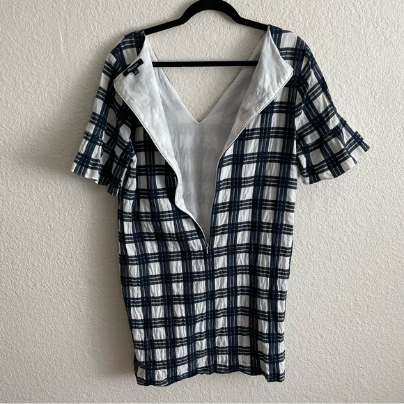 Madewell Mini Bell Sleeve Dress in Leighton Plaid Size 10 - Picture 14 of 16